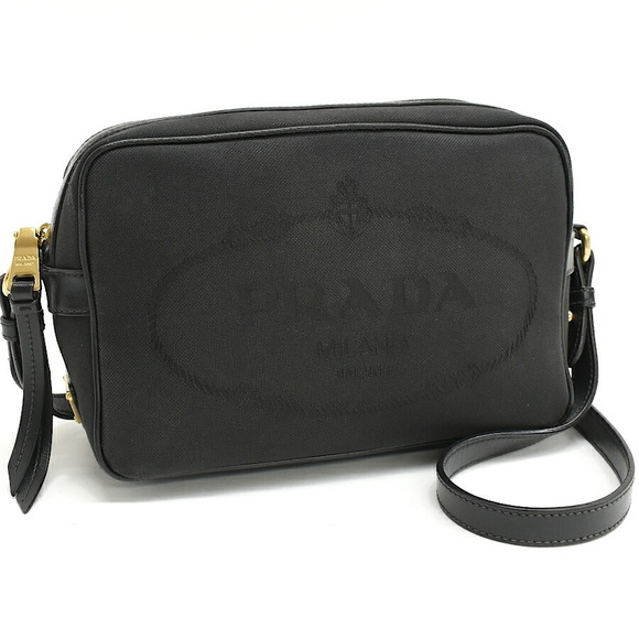 Prada Black Crossbody Leather JACQUARD Plate Triangle - Picture 1 of 8